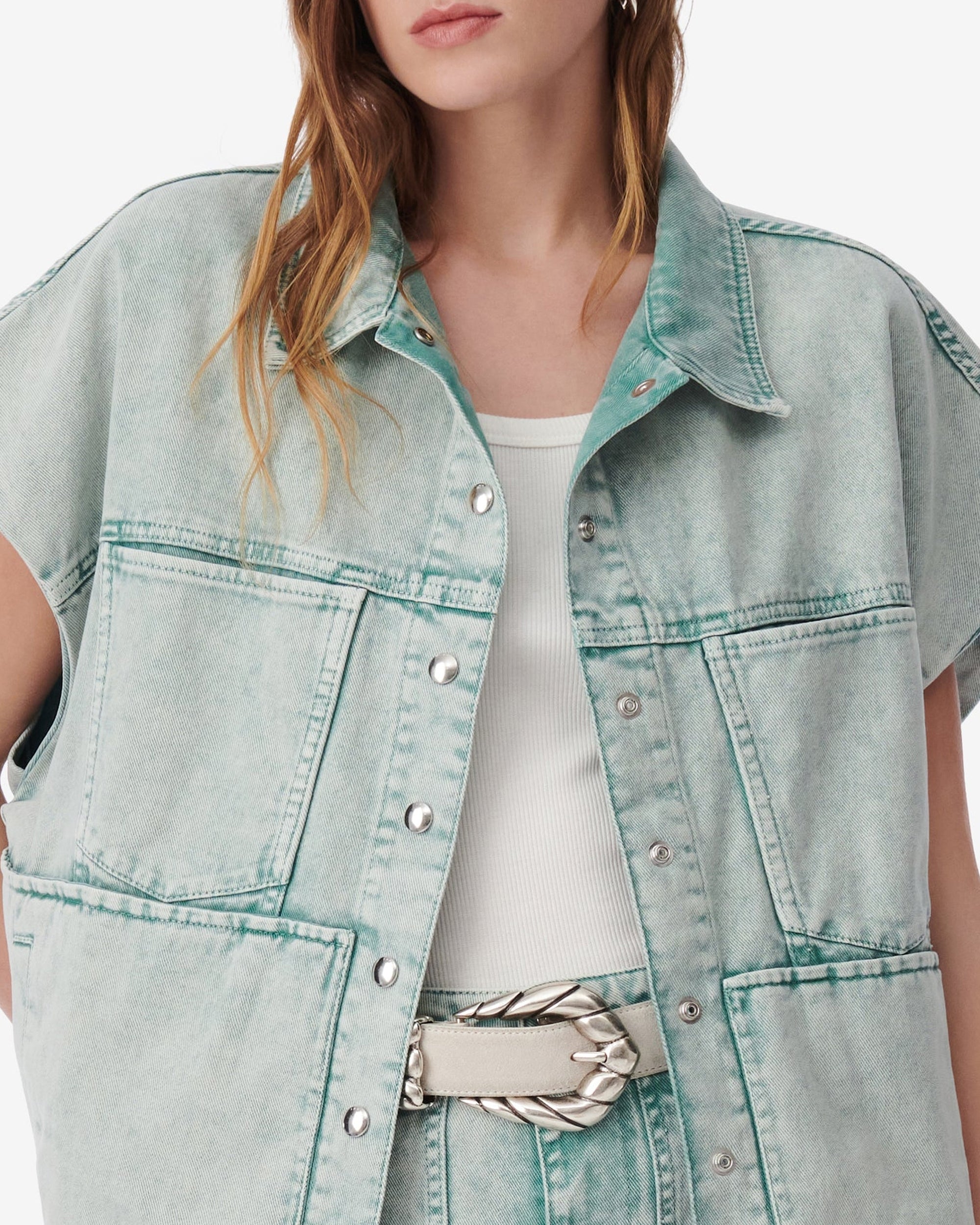 Wally sleeveless jacket - Snow Green