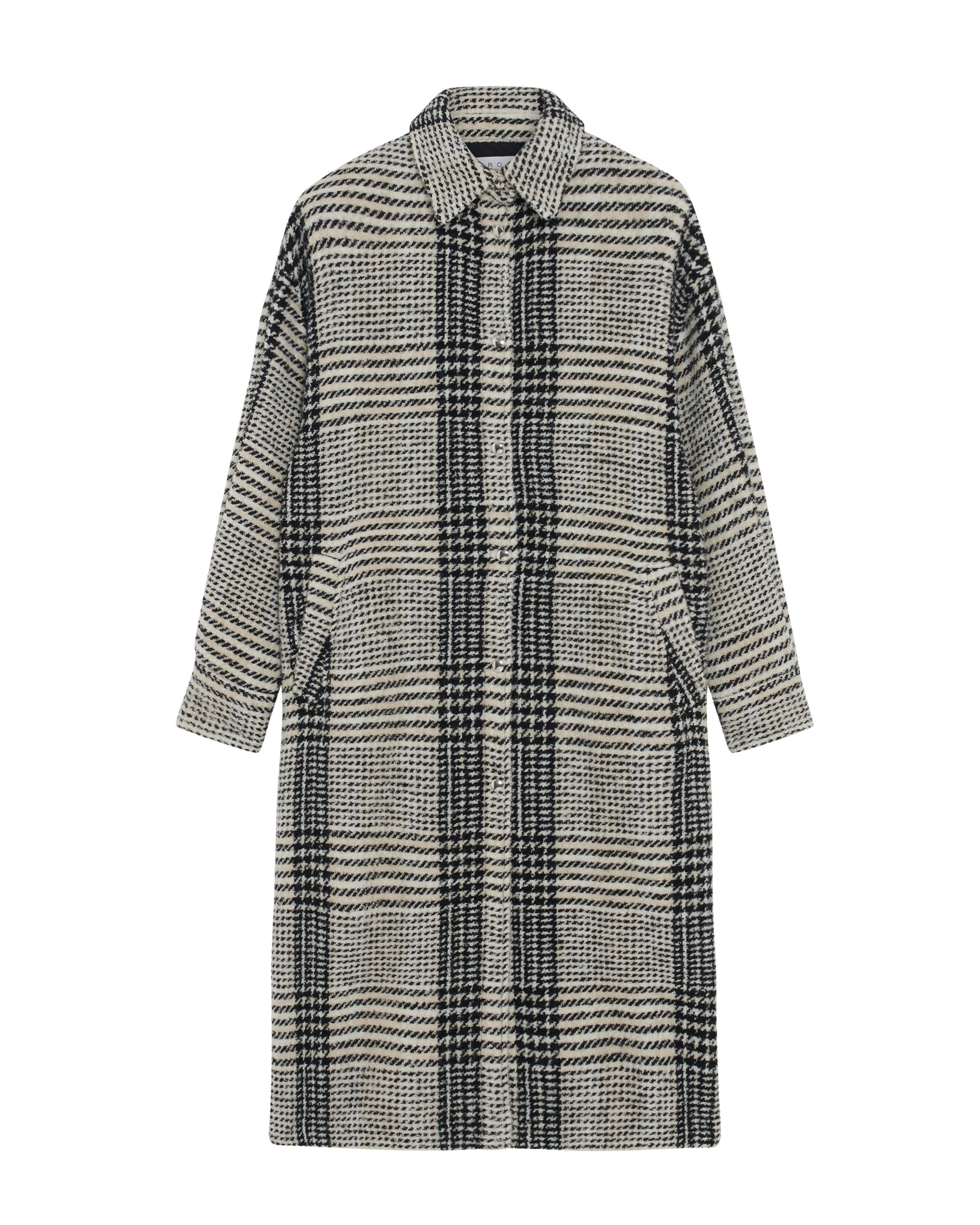 Yeo wool blend coat - Ecru & Black