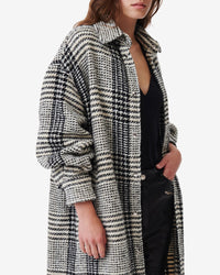 Yeo wool blend coat - Ecru & Black