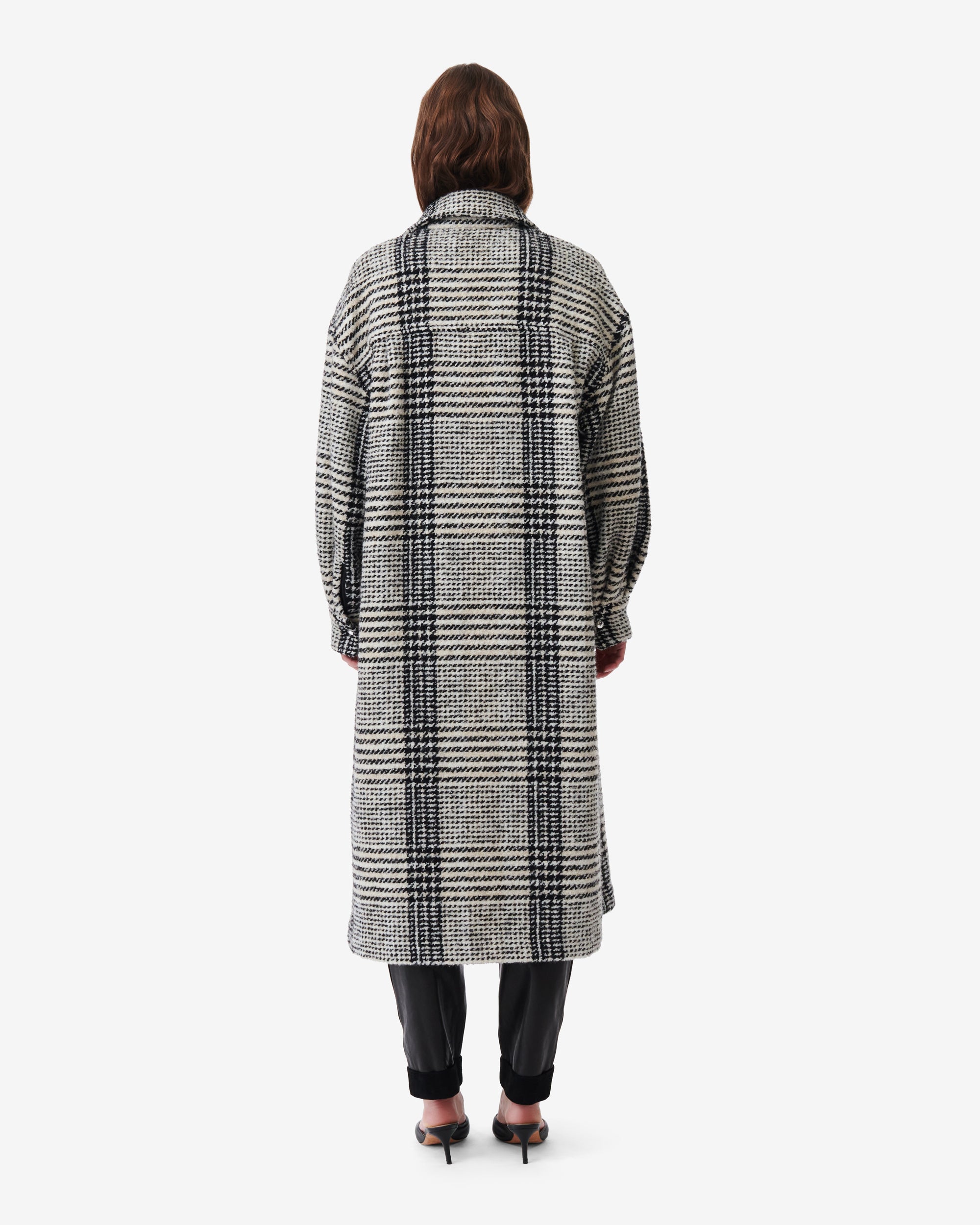 Yeo wool blend coat - Ecru & Black