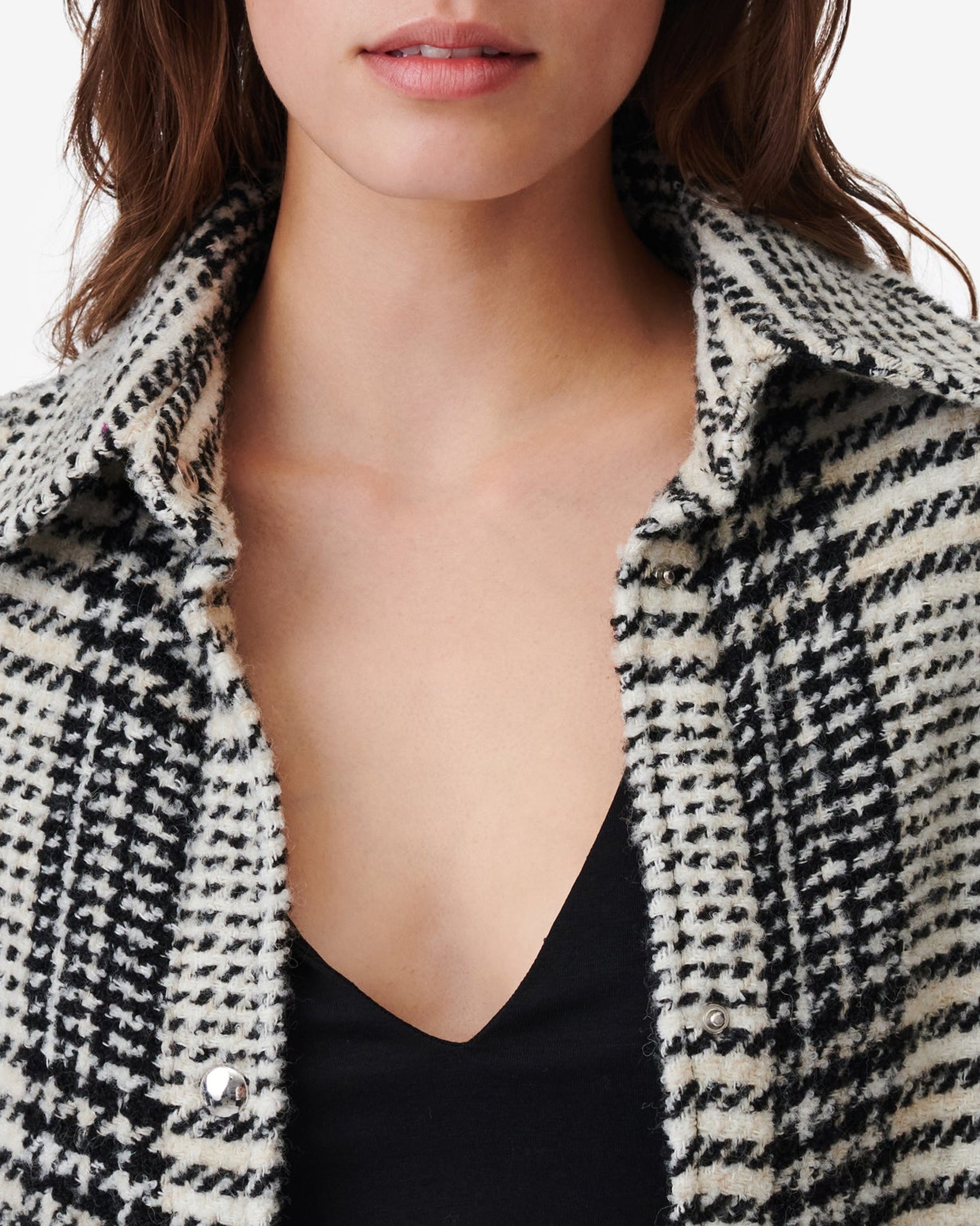 Yeo wool blend coat - Ecru & Black