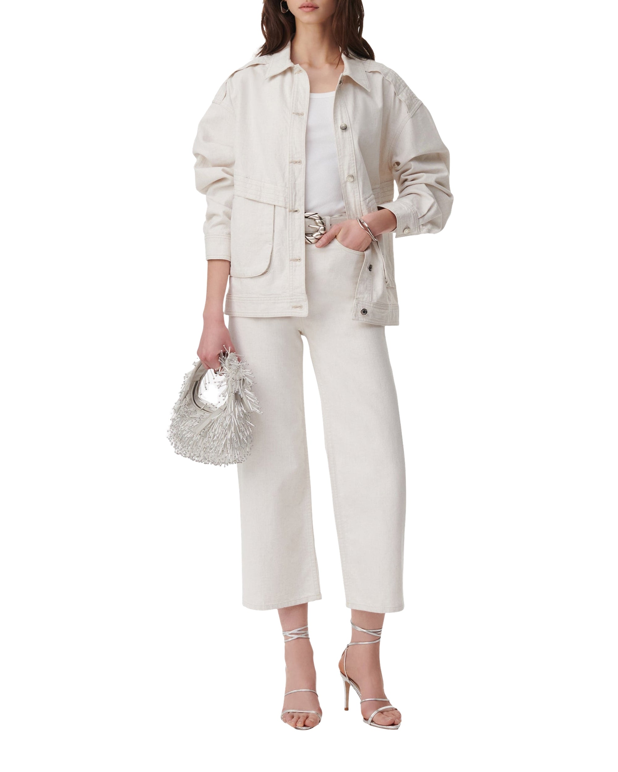 Zano jacket in denim - Beige & Natural White