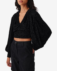 Avela long-sleeved blouse - Shiny Black