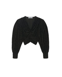 Avela long-sleeved blouse - Shiny Black