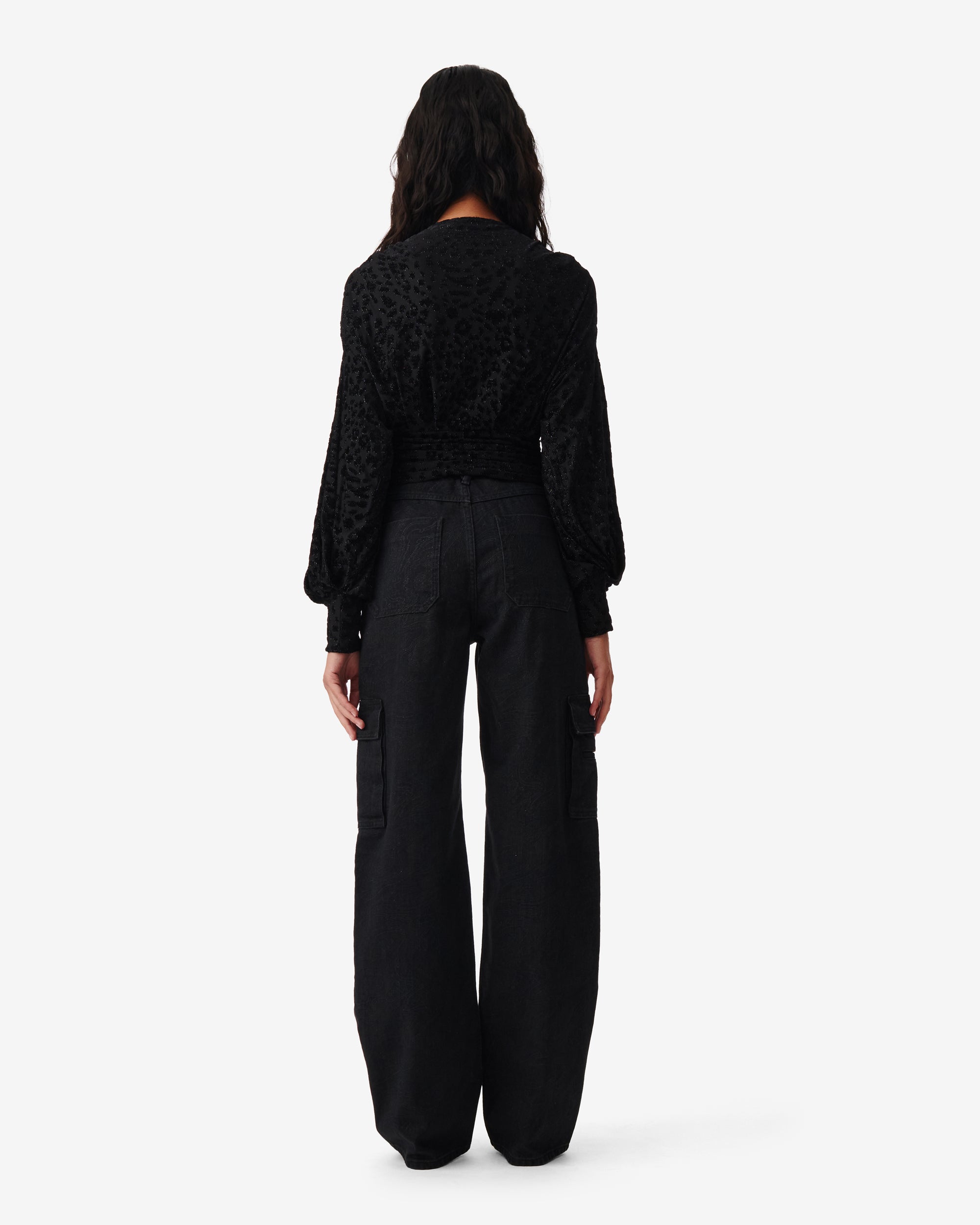 Avela long-sleeved blouse - Shiny Black