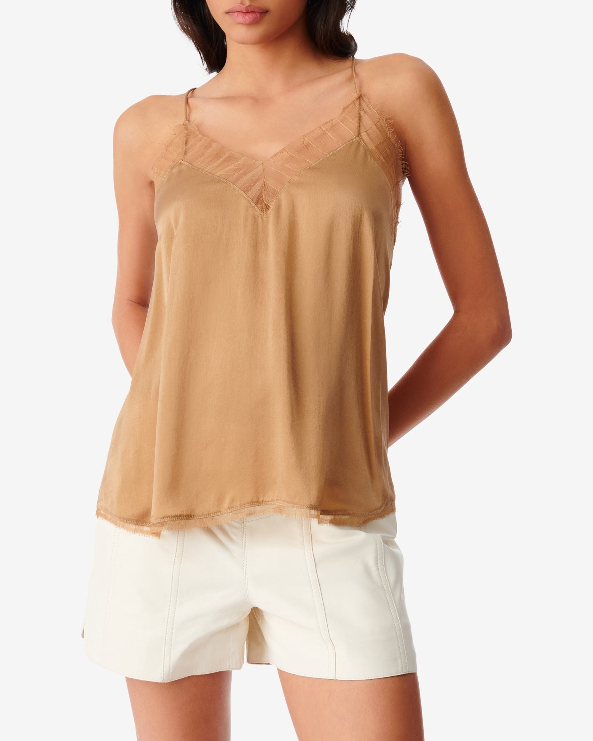 Berwyn silk camisole - Camel