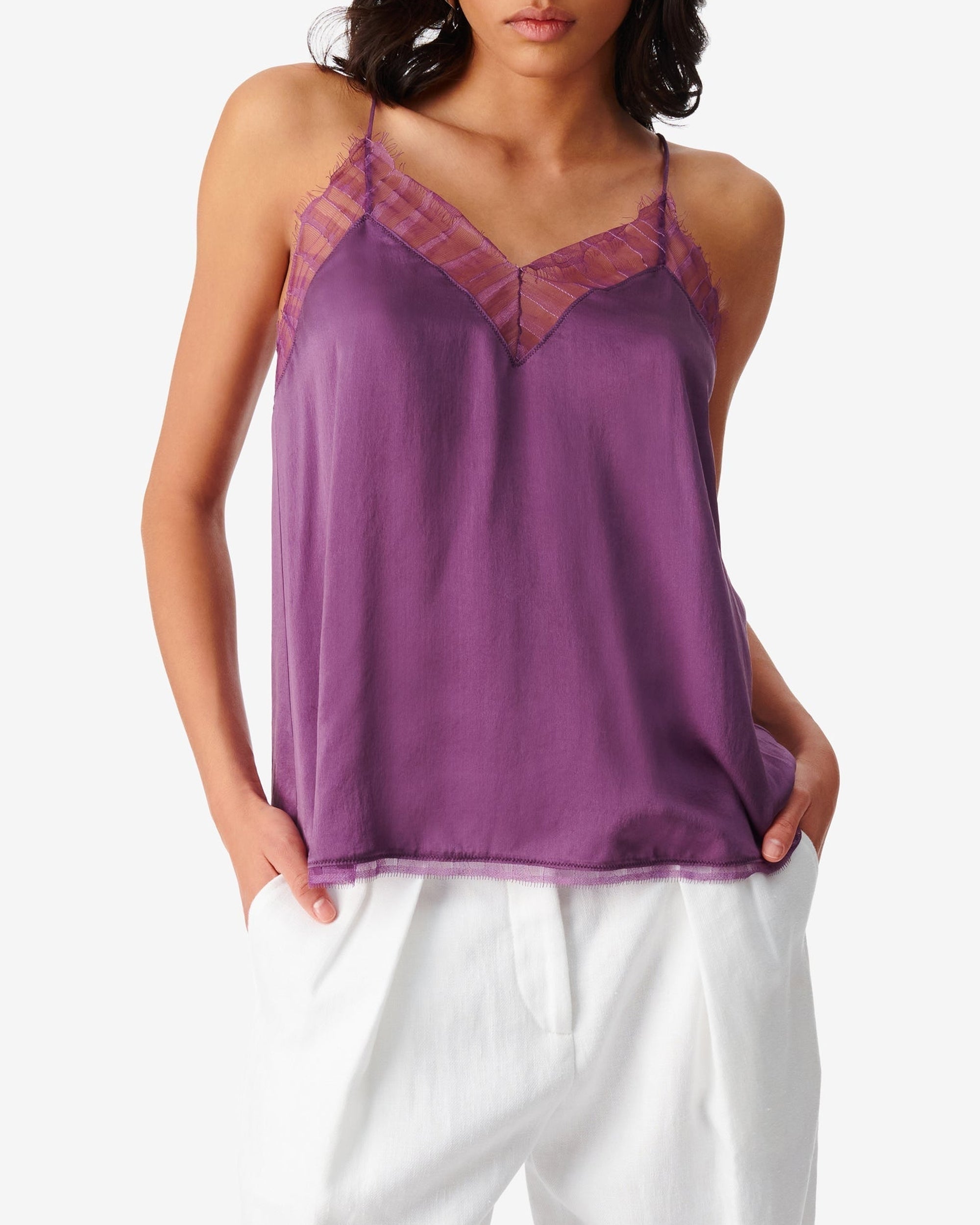 Berwyn silk camisole - Vintage Purple