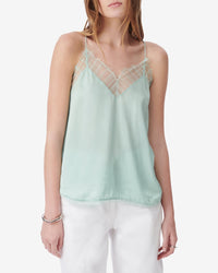 Berwyn silk and lace camisole - Aqua