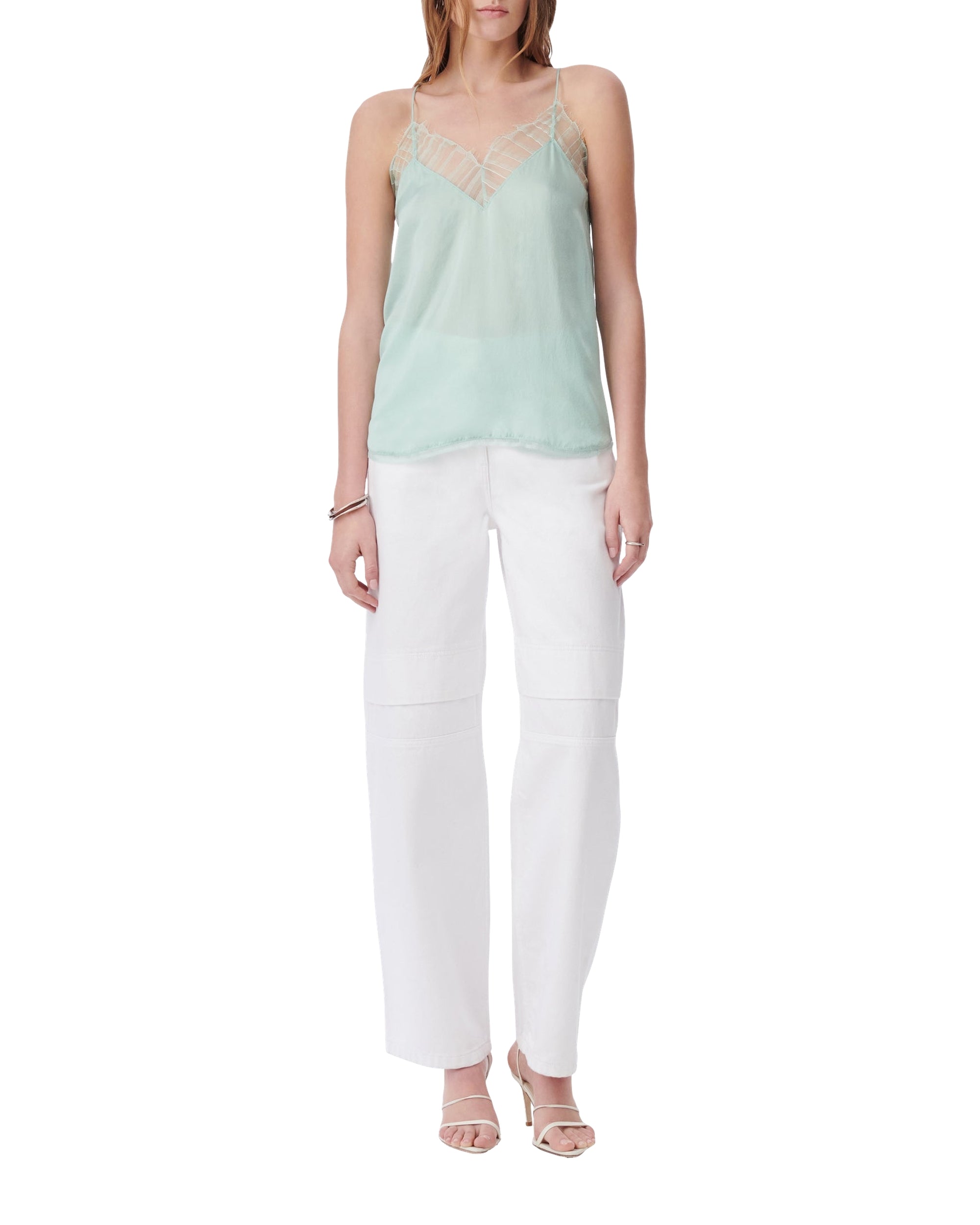 Berwyn silk and lace camisole - Aqua