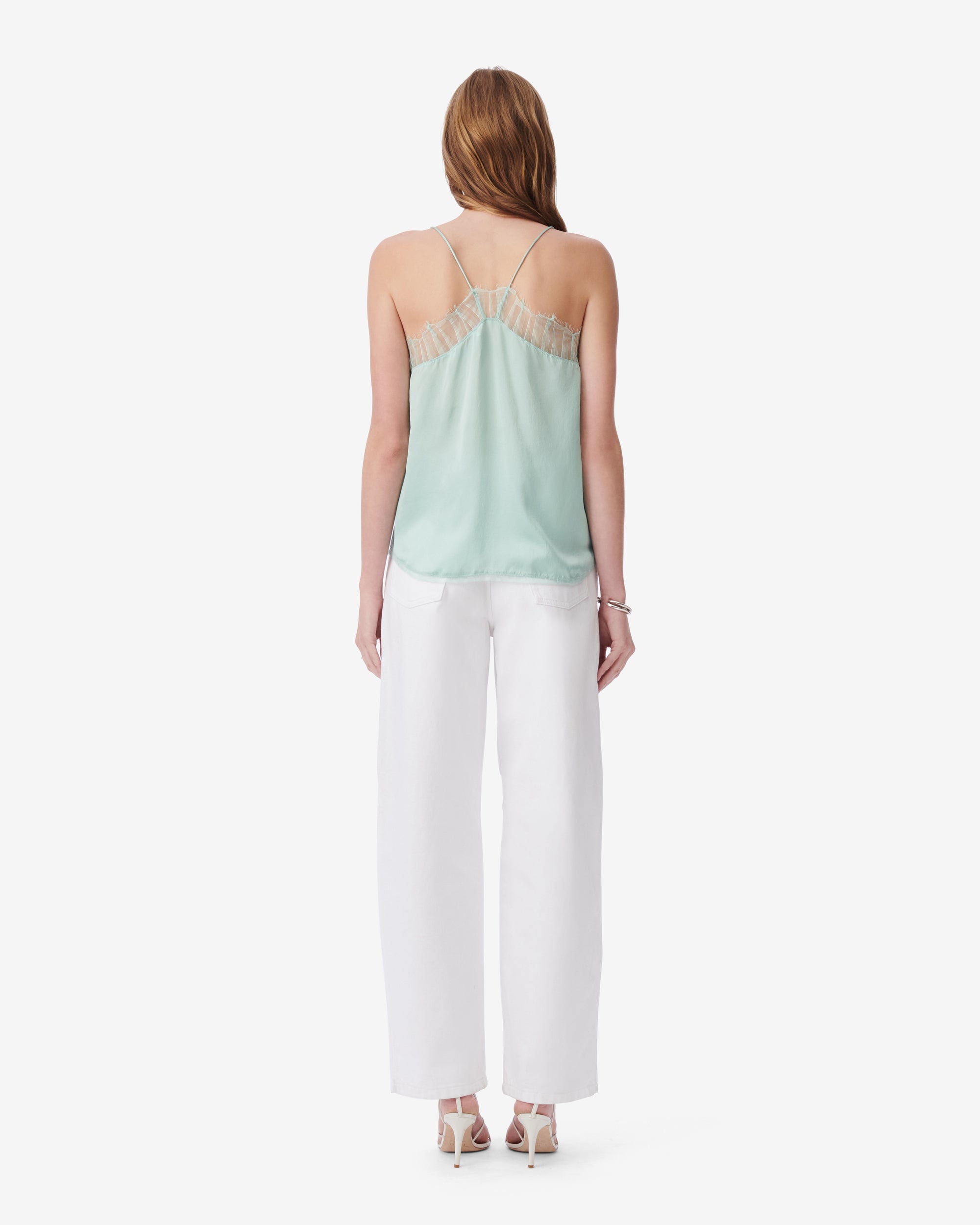 Berwyn silk and lace camisole - Aqua