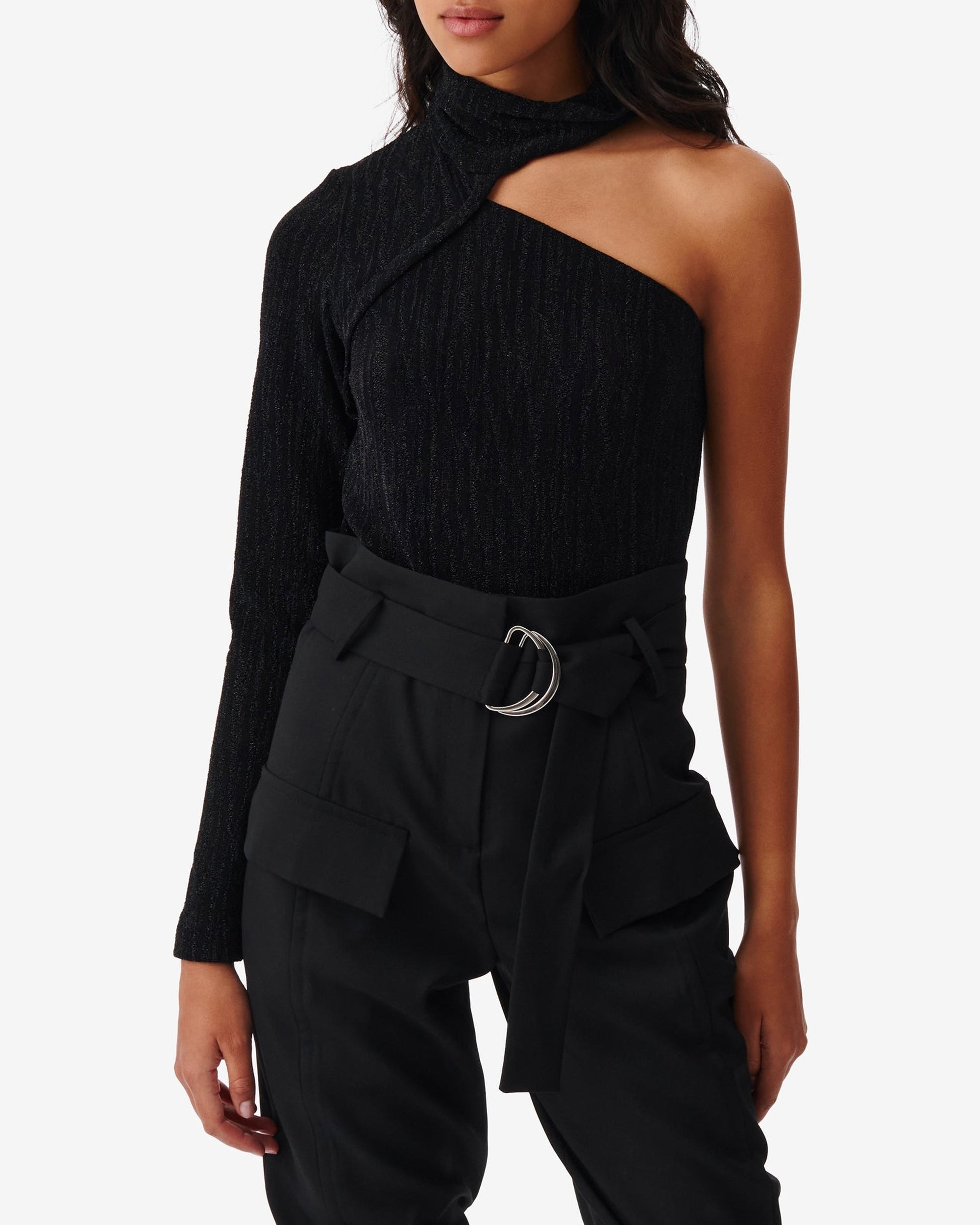 Chadia asymmetrical top - Black Metallic