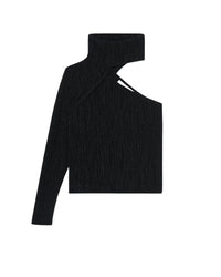 Chadia asymmetrical top - Black Metallic