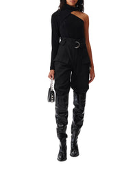 Chadia asymmetrical top - Black Metallic