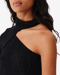 Chadia asymmetrical top - Black Metallic