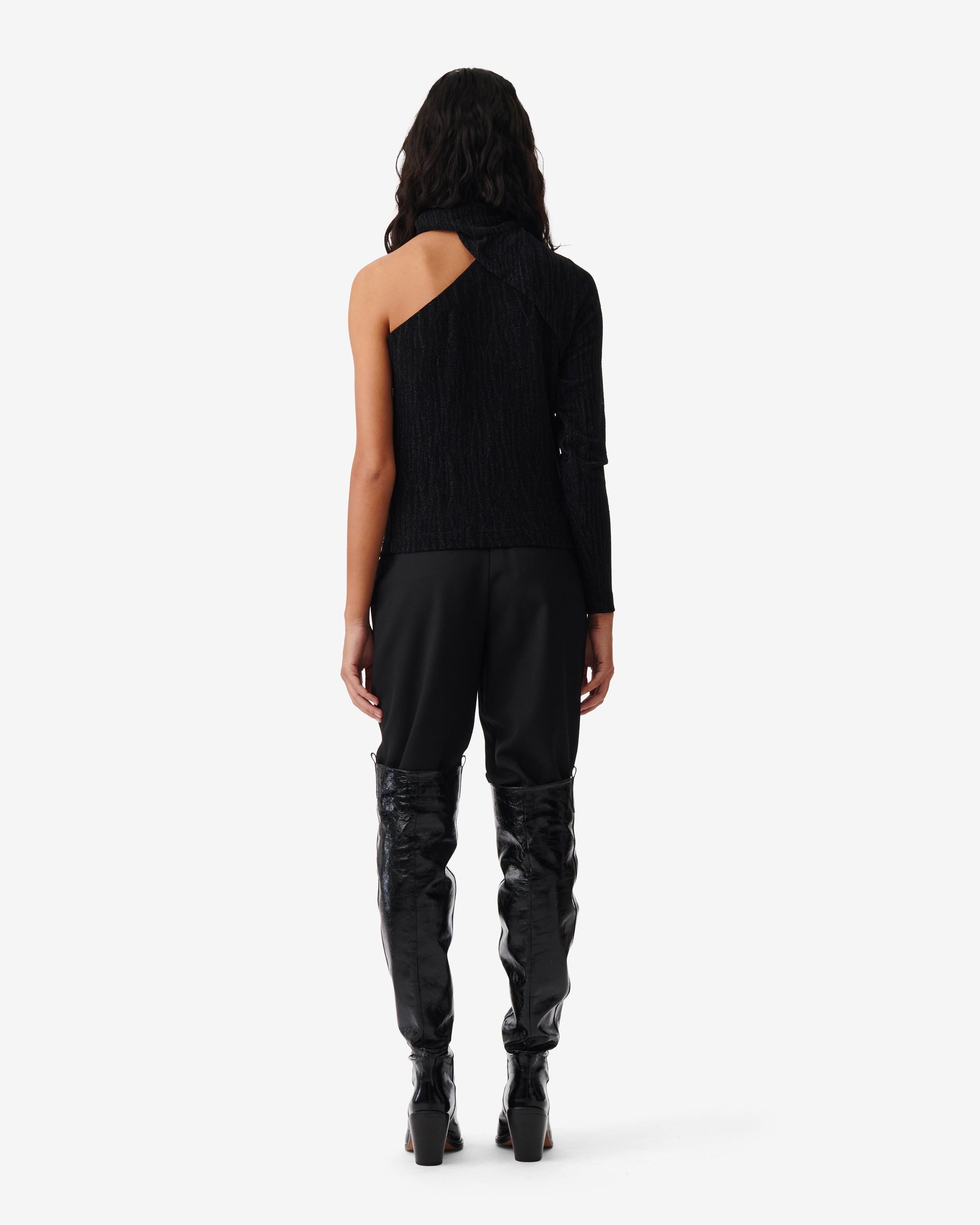 Chadia asymmetrical top - Black Metallic