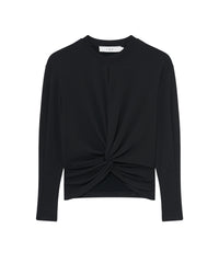 Coline long sleeve draped top - Black