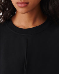 Coline long sleeve draped top - Black