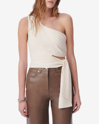 Elaini asymmetrical top with tie - Champagne
