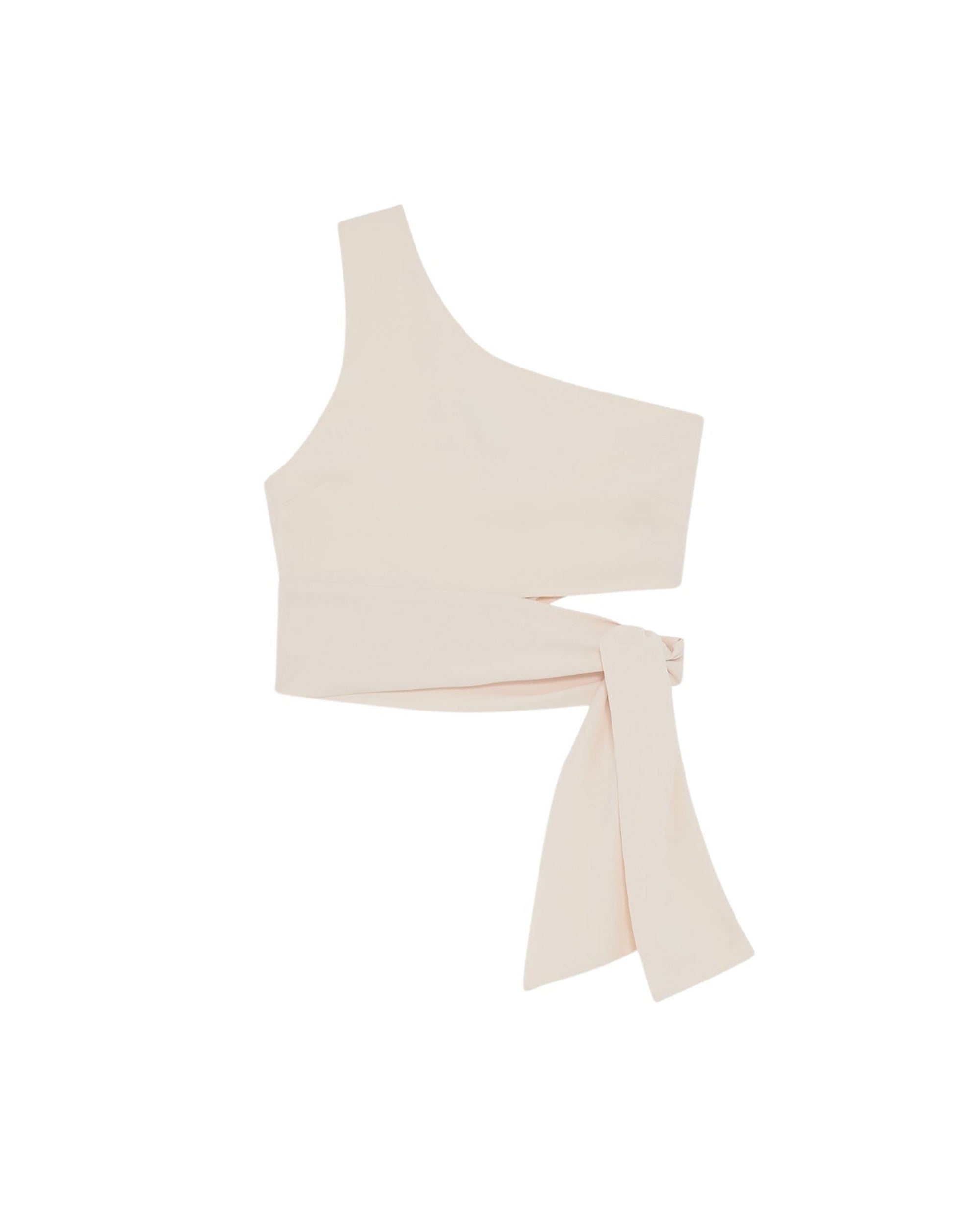 Elaini asymmetrical top with tie - Champagne