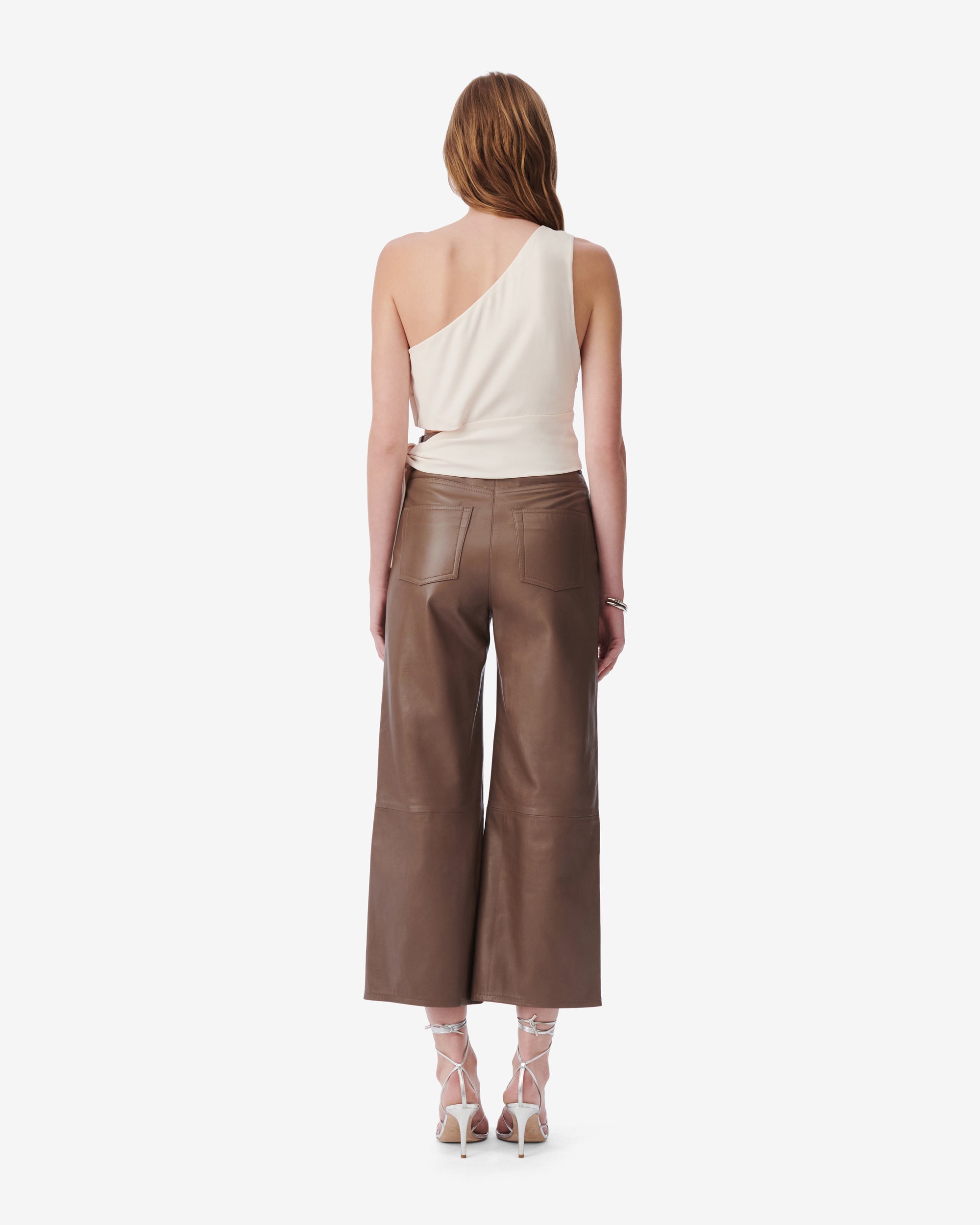 Elaini asymmetrical top with tie - Champagne