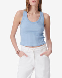 Emma ribbed top - Azur Blue