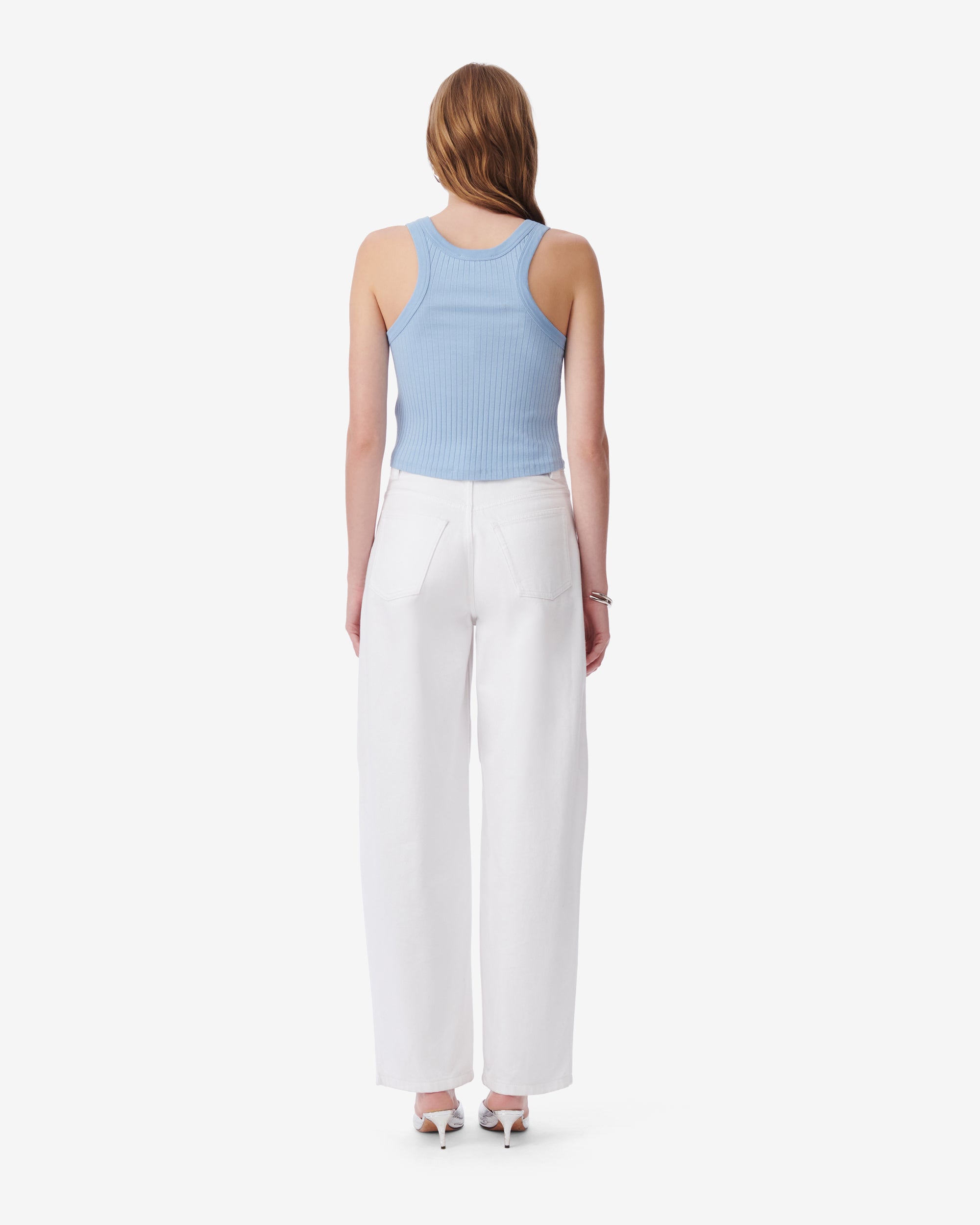 Emma ribbed top - Azur Blue