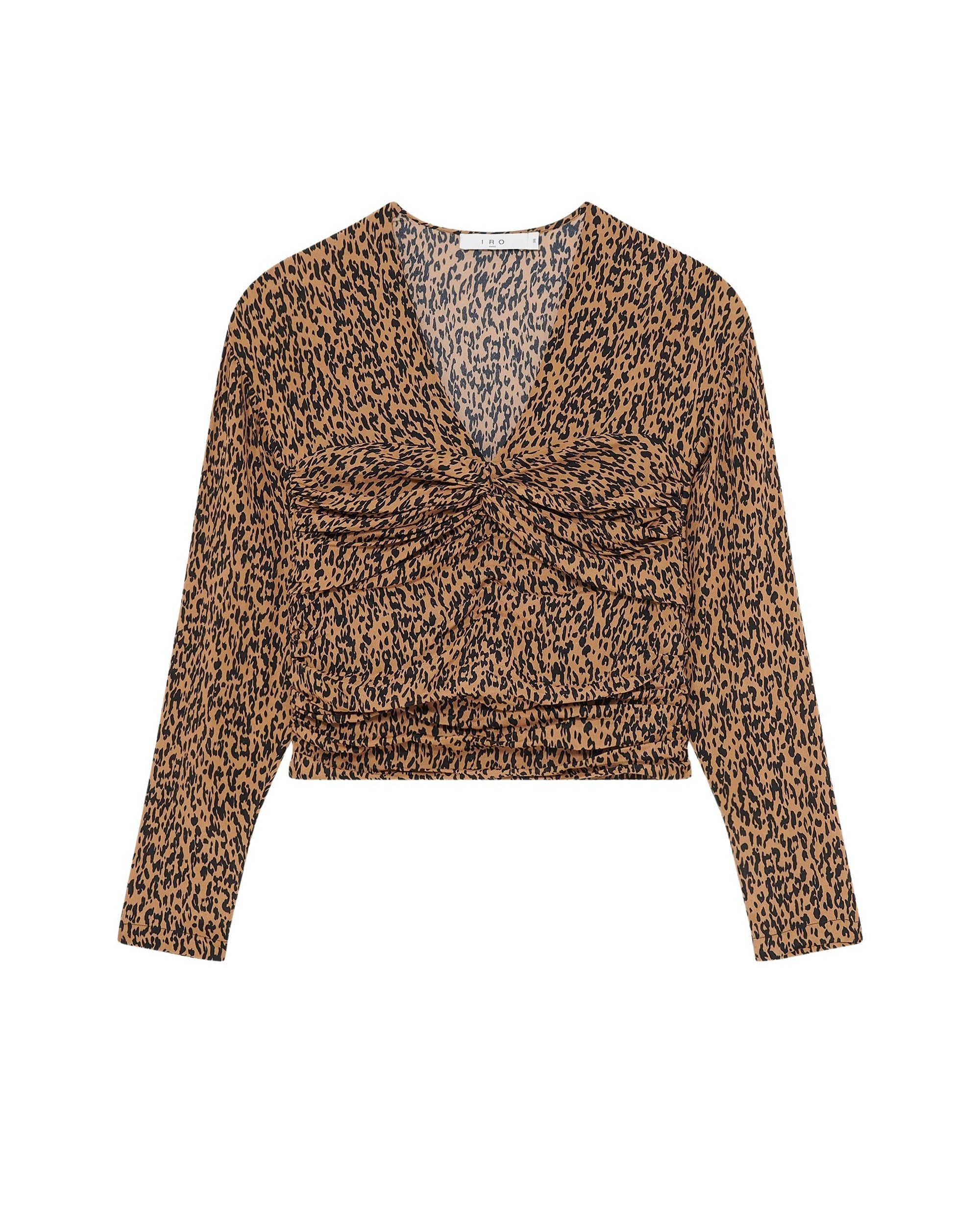 Ernesta silk blend top - Black & Camel