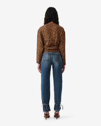 Ernesta silk blend top - Black & Camel