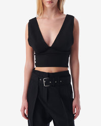 Faith plunging neck top - Black