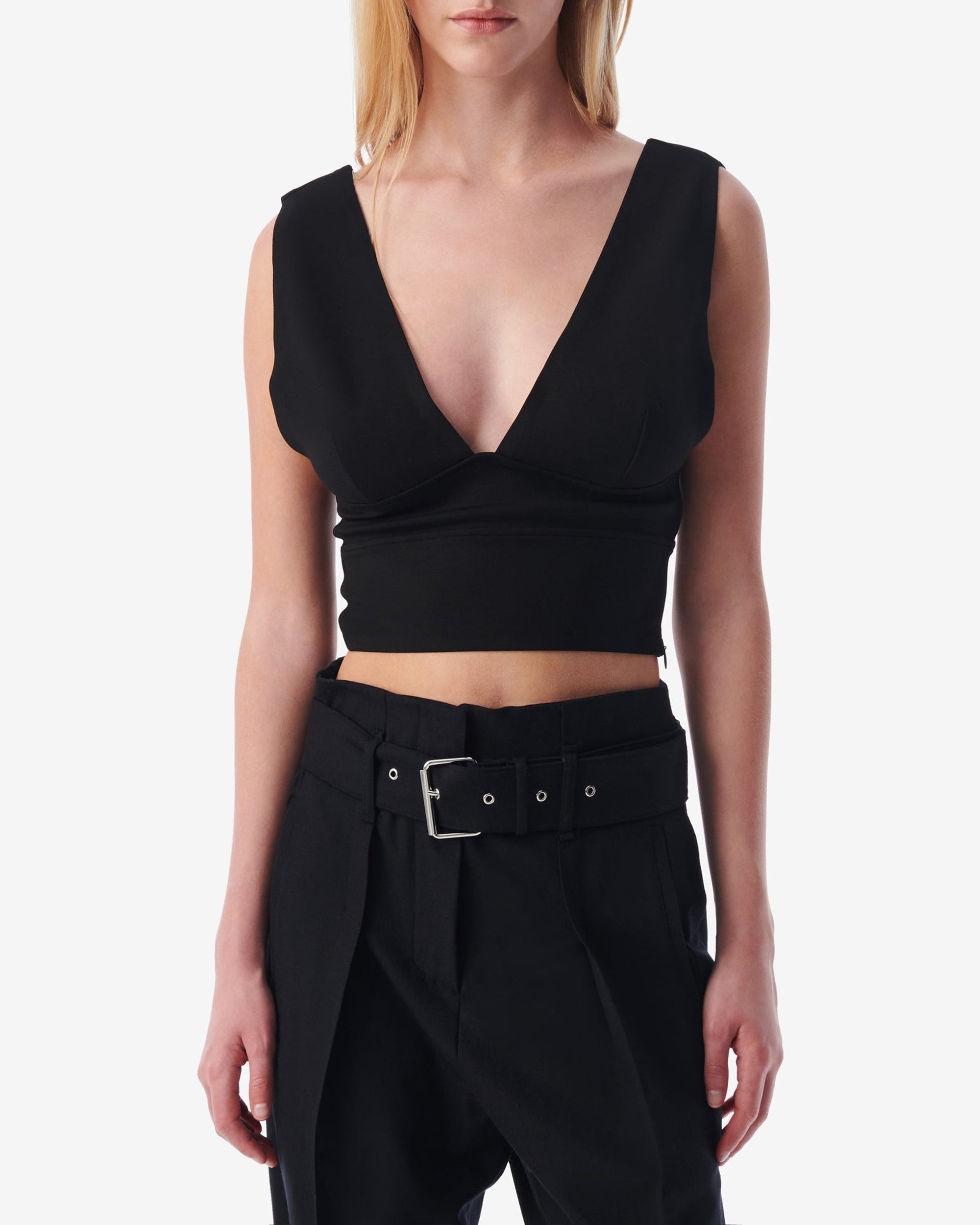 Faith plunging neck top - Black