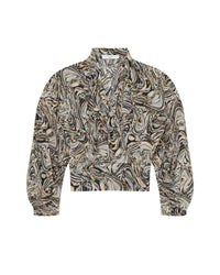 Felice long-sleeved blouse in silk - Beige Multico