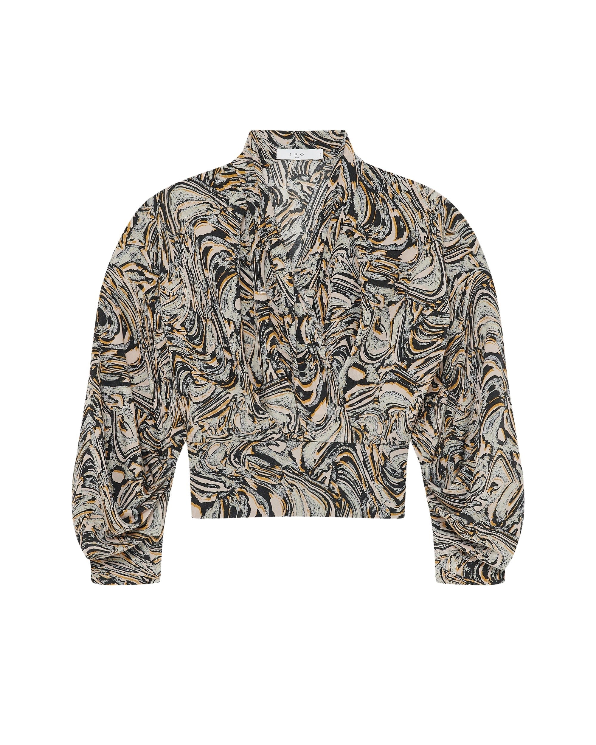 Felice long-sleeved blouse in silk - Beige Multico