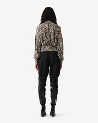 Felice long-sleeved blouse in silk - Beige Multico