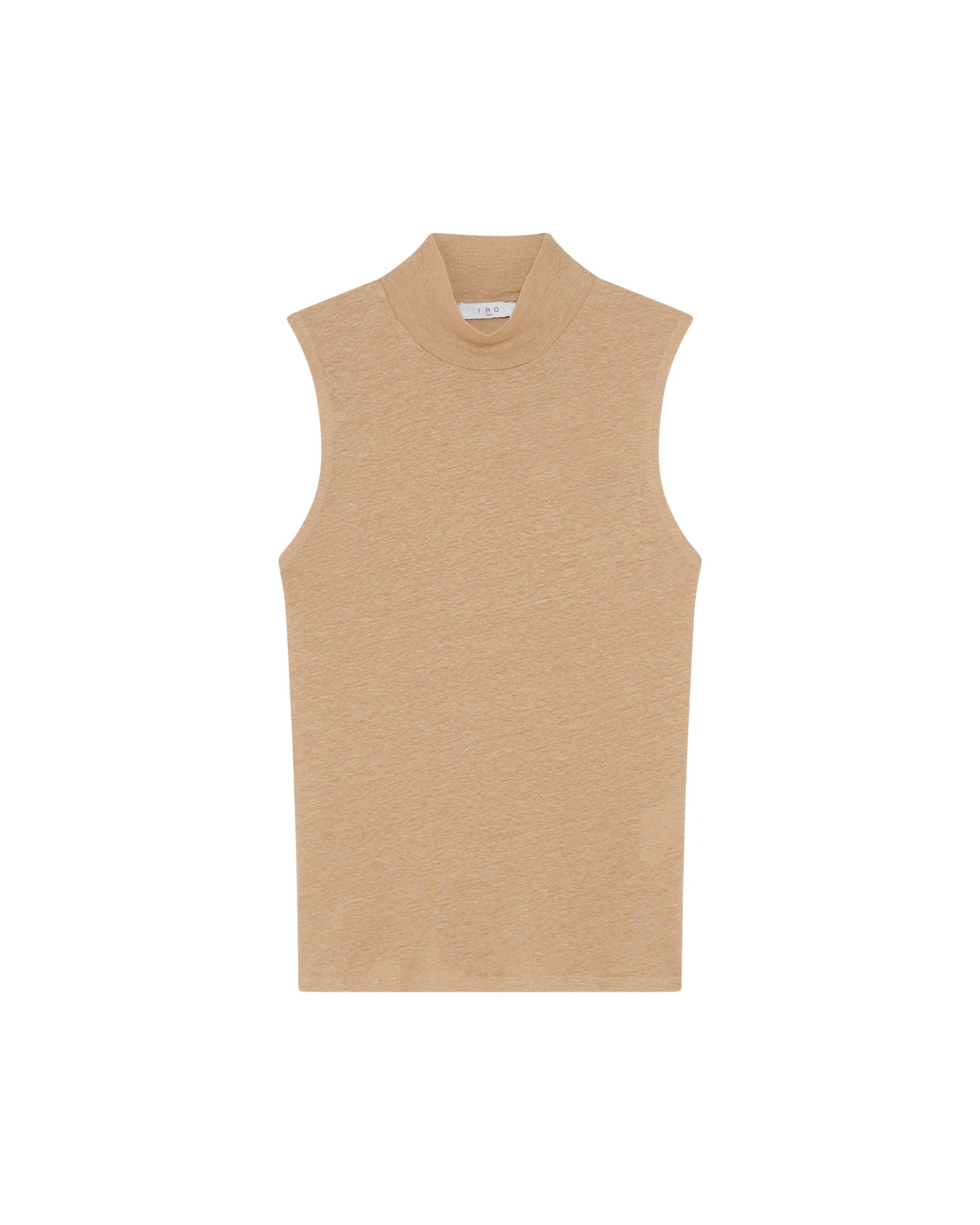 Galet sleeveless tank top in linen - Light Beige