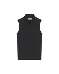Galet sleeveless tank top in linen - Black