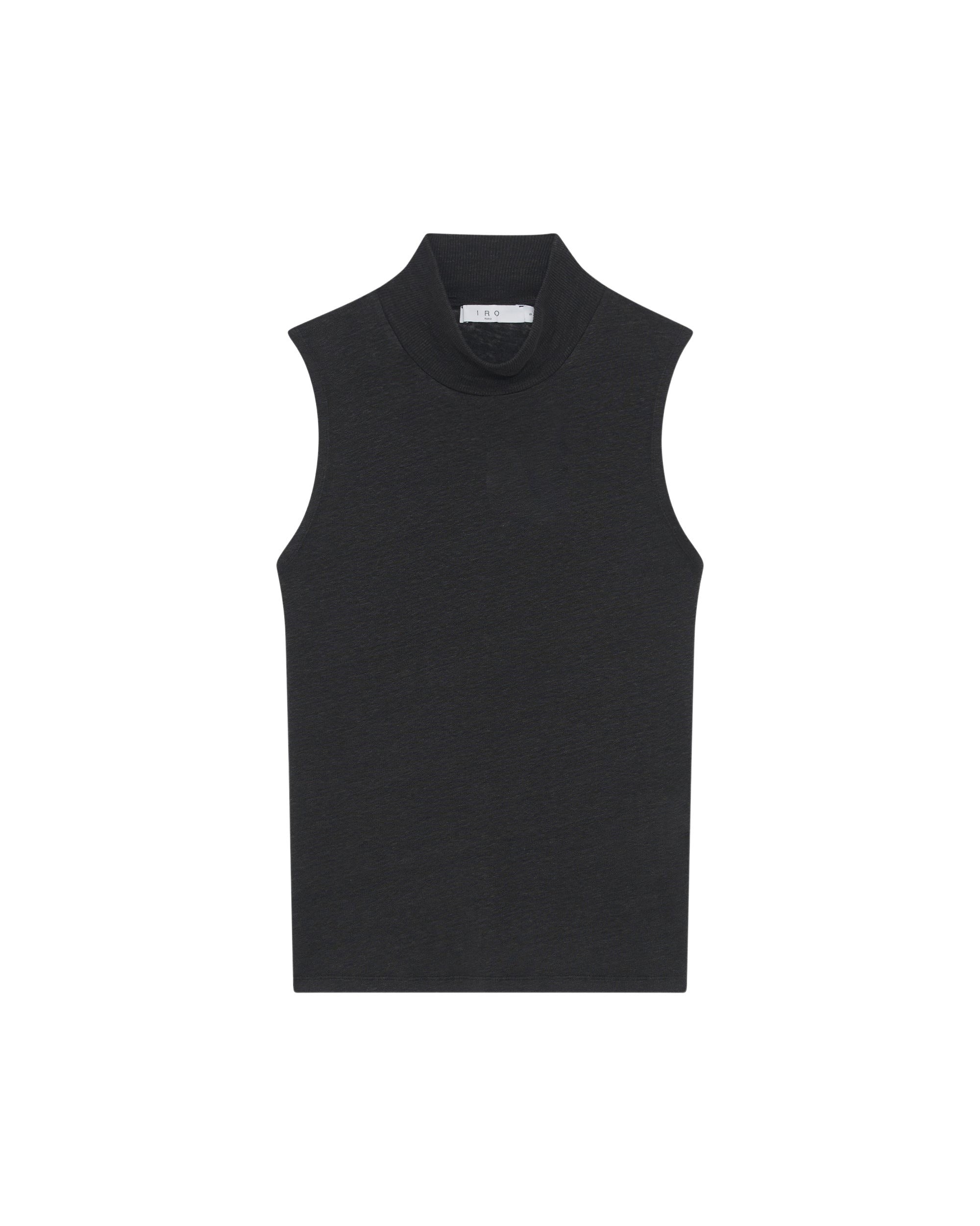 Galet sleeveless tank top in linen - Black