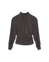 Gelisa long-sleeved blouse in silk - Dark Grey