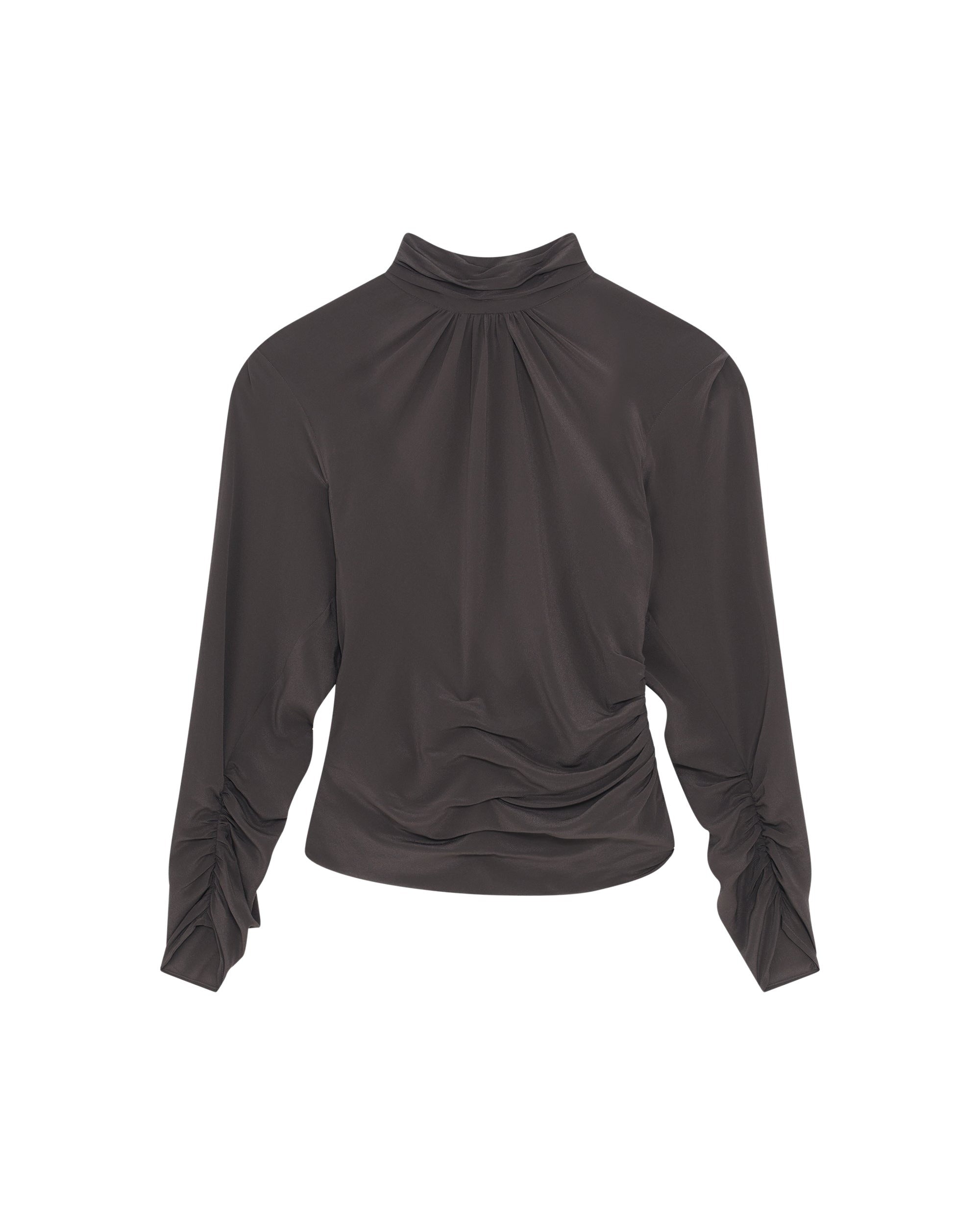 Gelisa long-sleeved blouse in silk - Dark Grey