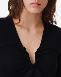 Hallya v-neck top - Black