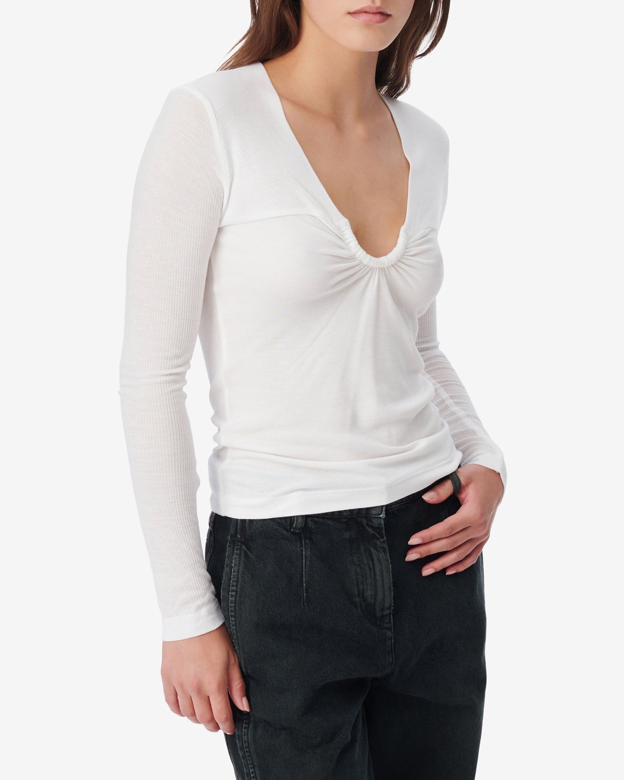 Hallya long-sleeved top - White
