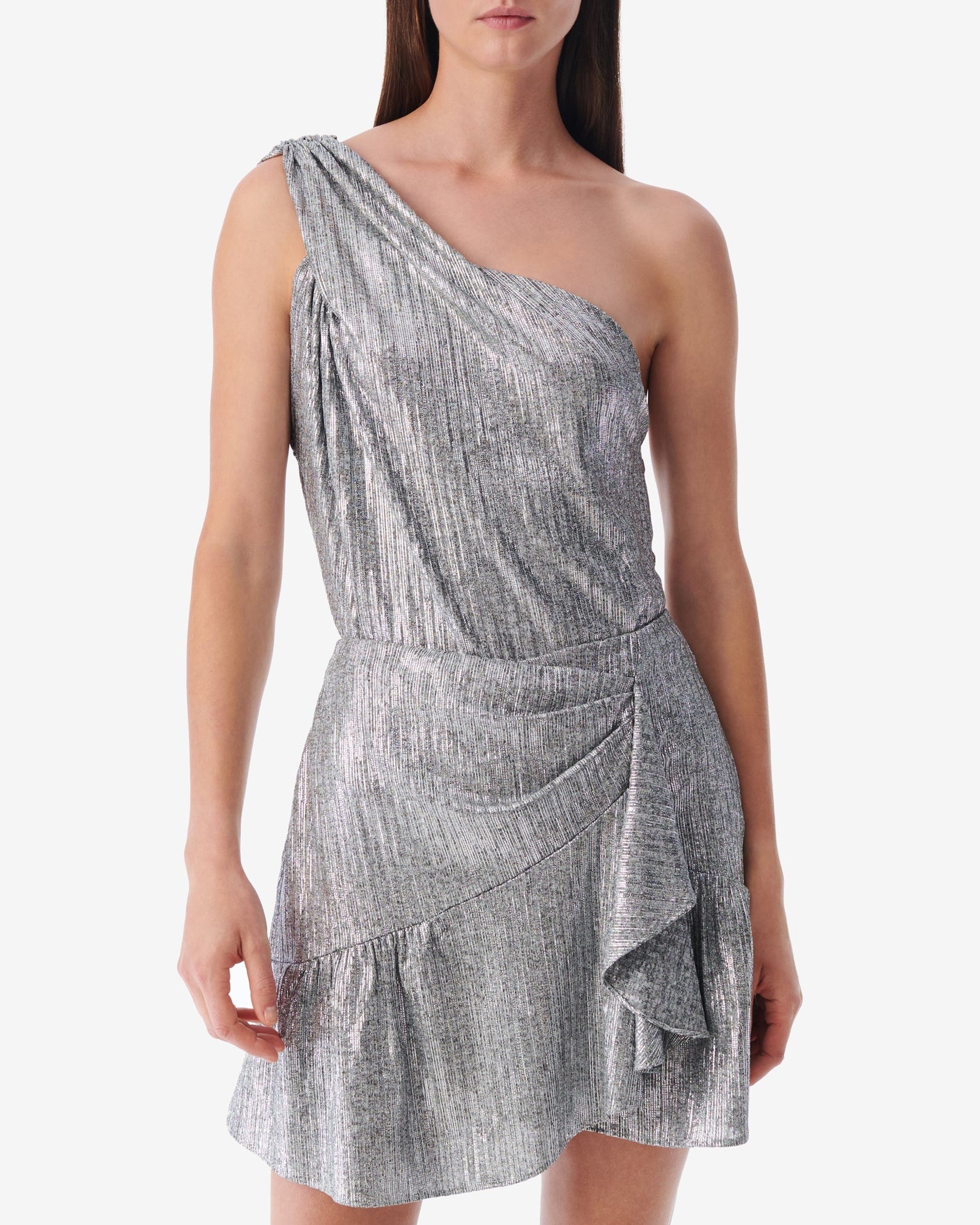 Isaure asymmetrical top - Grey Lurex