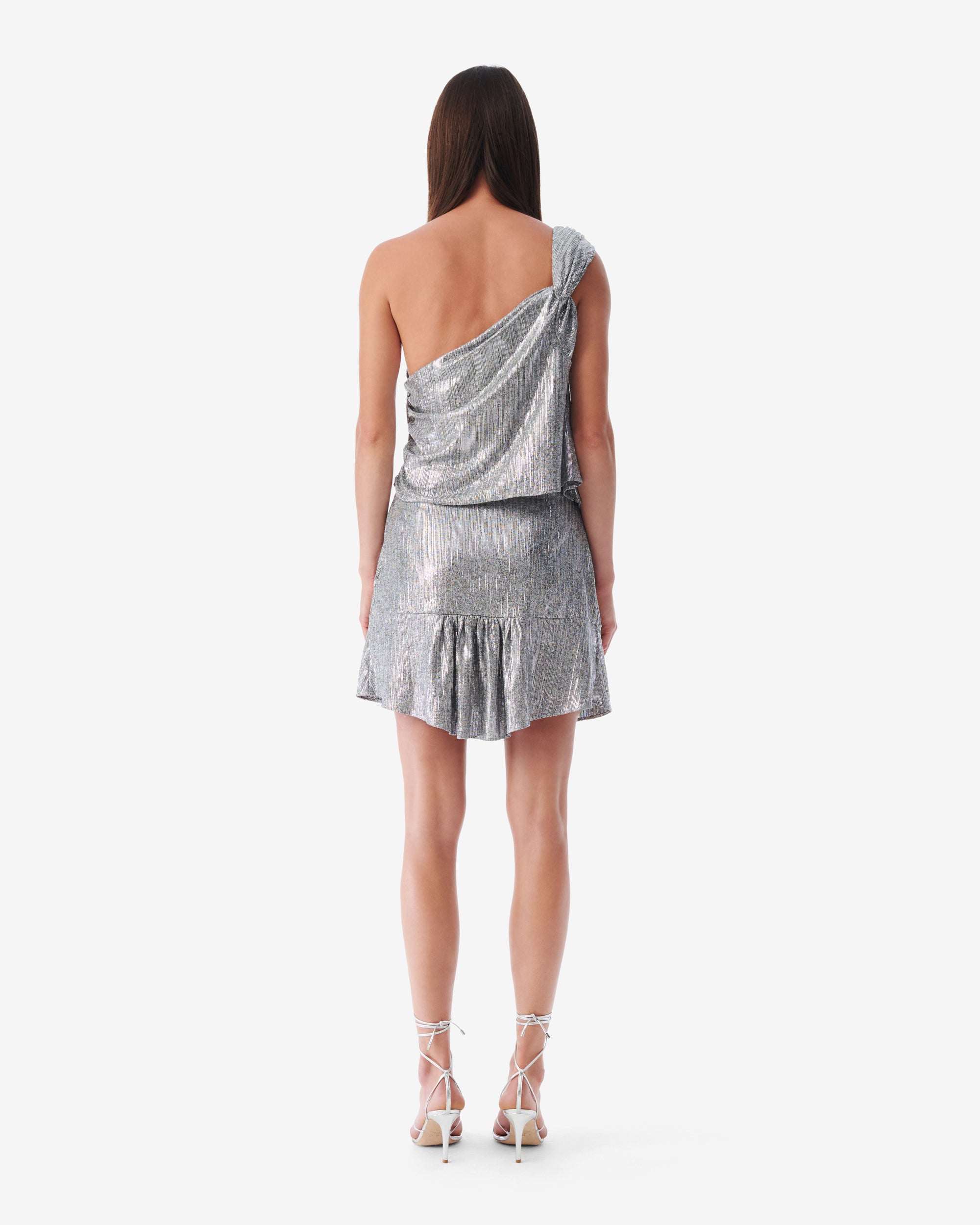 Isaure asymmetrical top - Grey Lurex