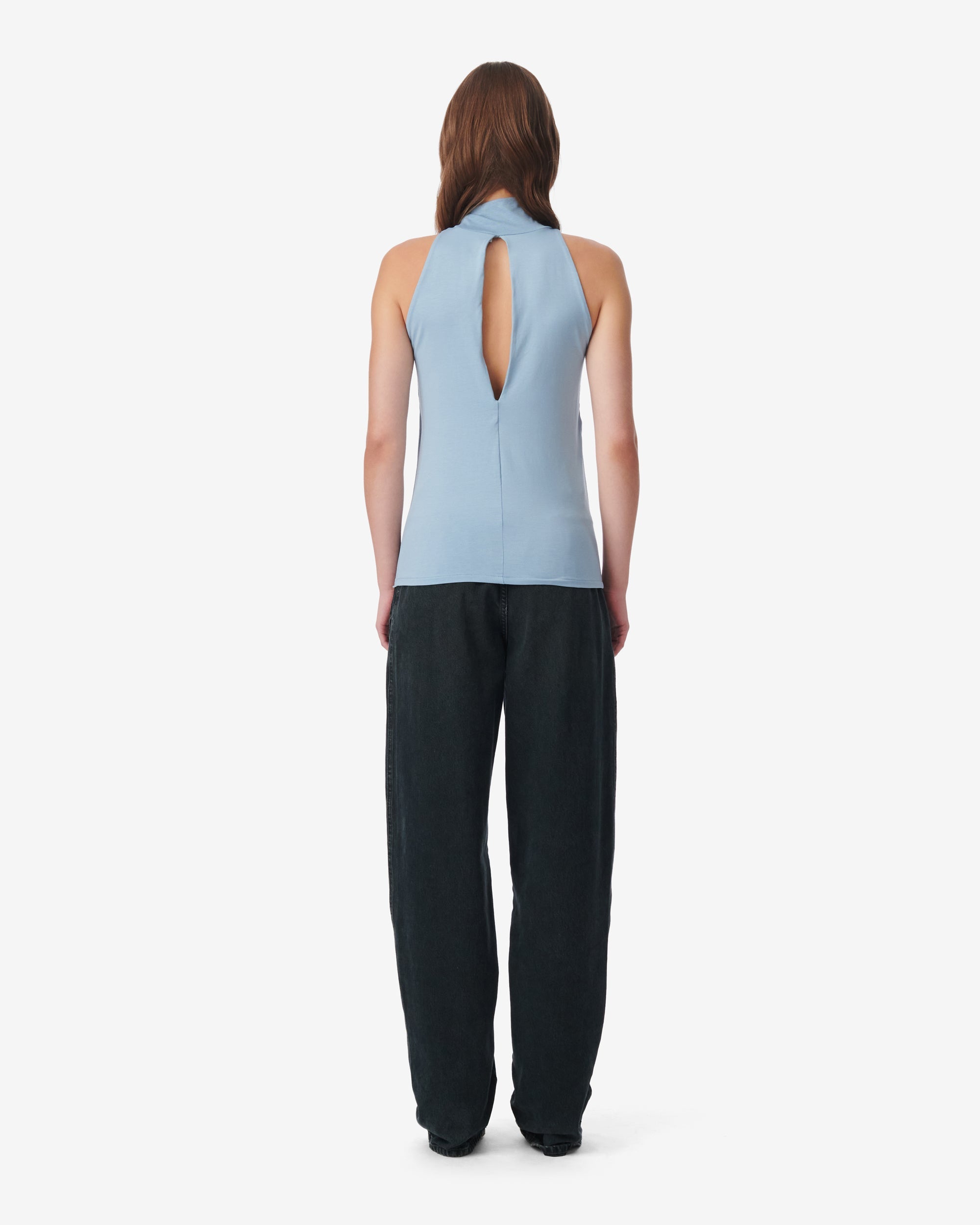 Jehanne high neck top - Azur Blue