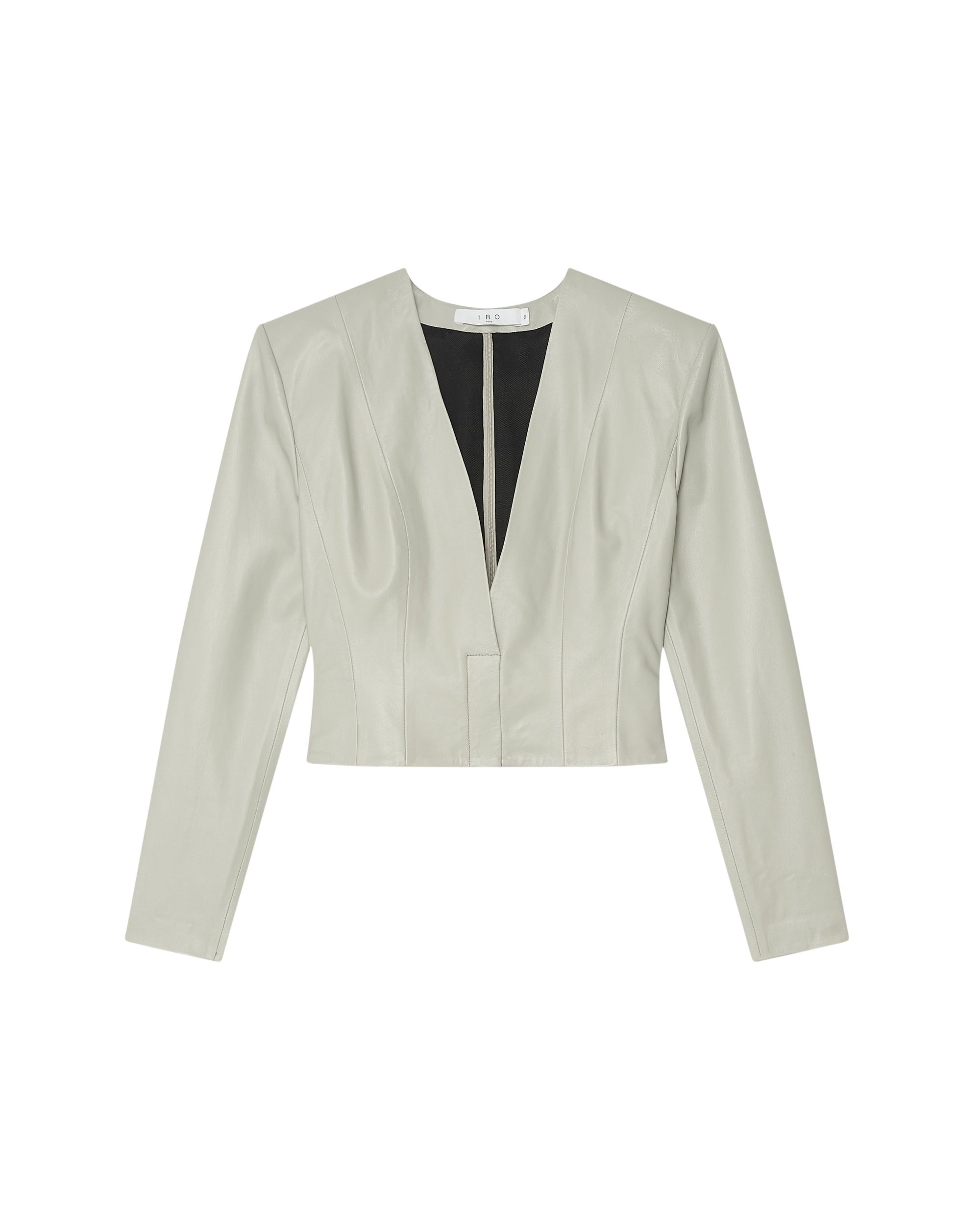 Mado long-sleeved leather blouse - Smoke Grey