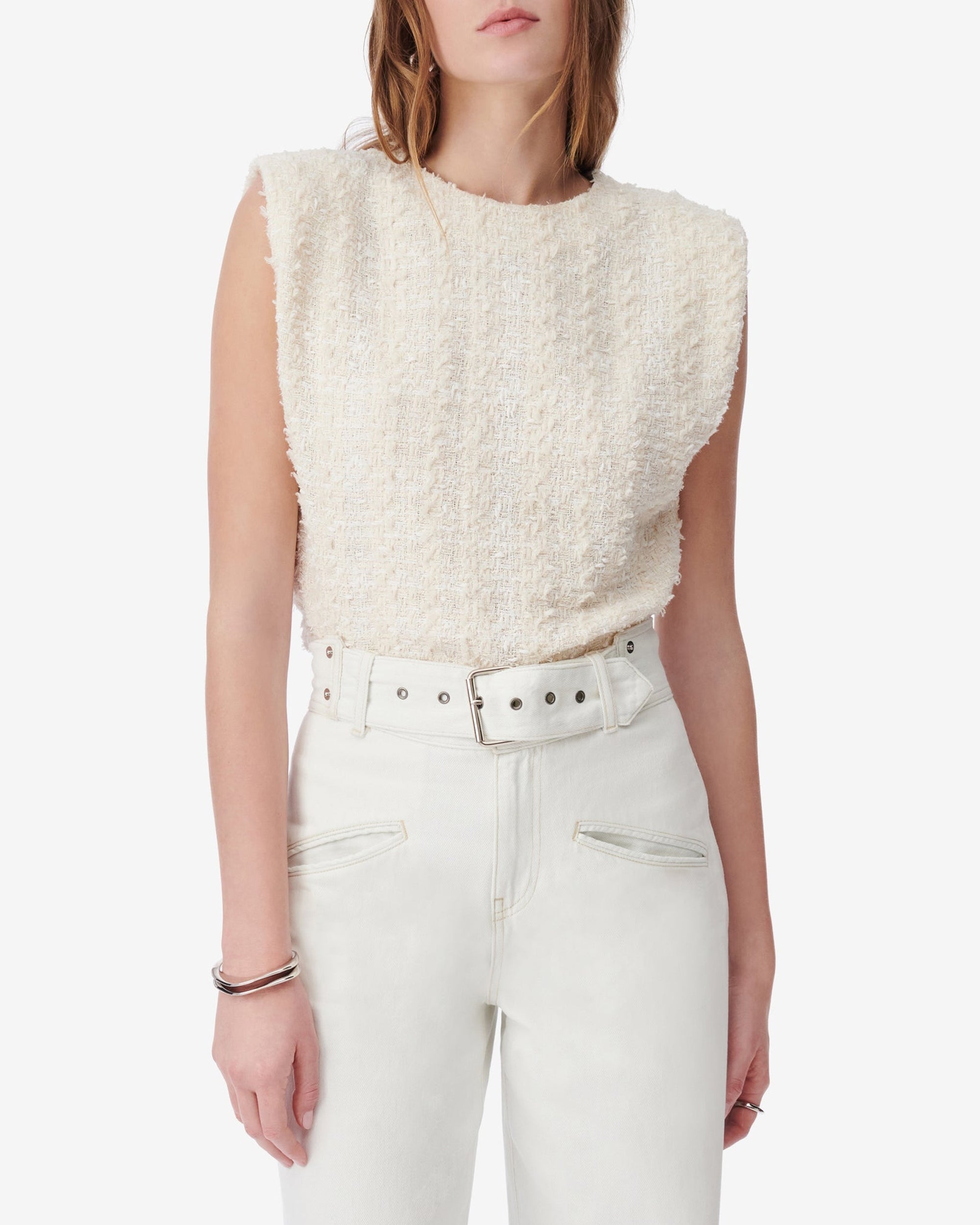 Ophelys tweed top - Natural