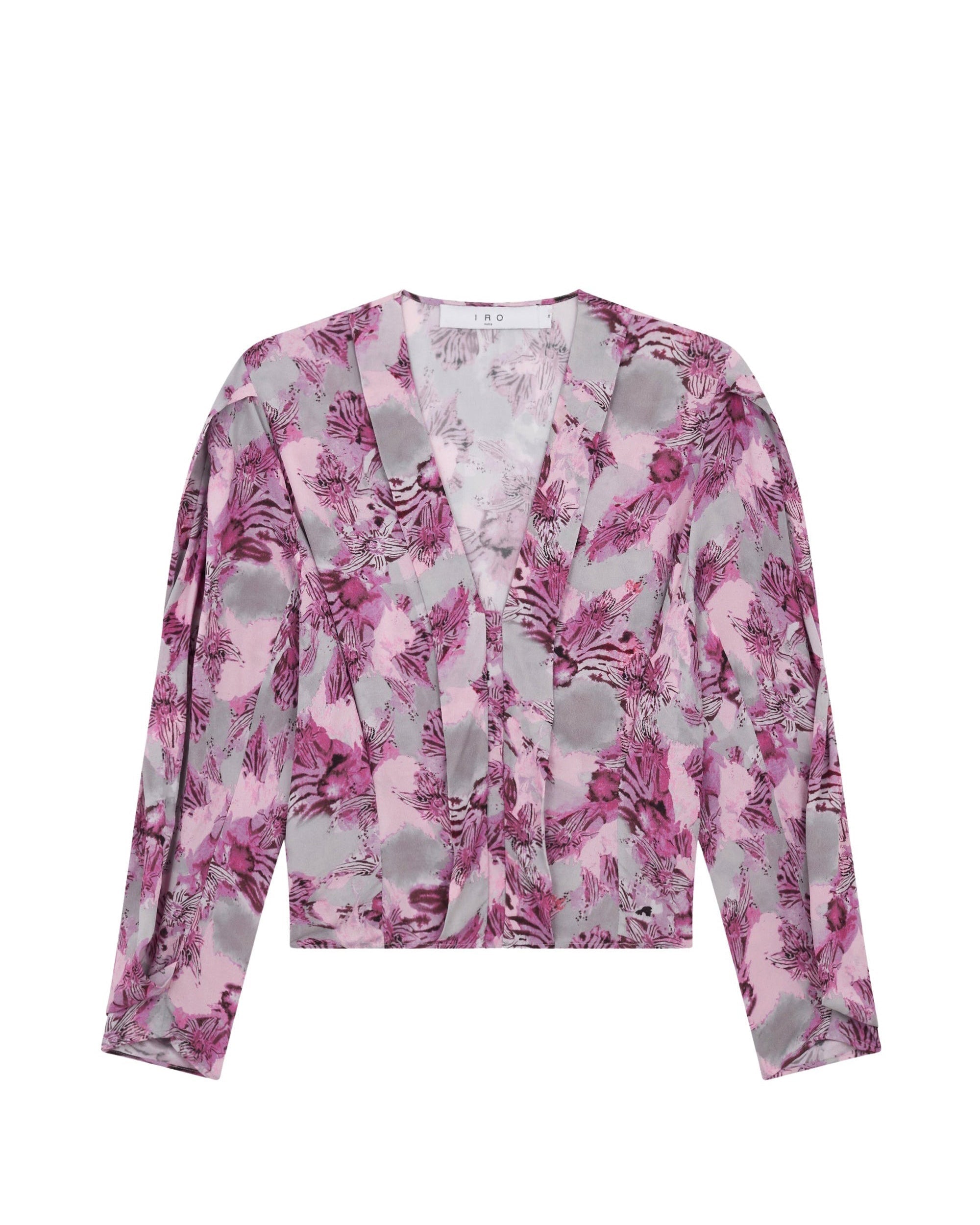 Oralia long-sleeved blouse - Purple & Grey