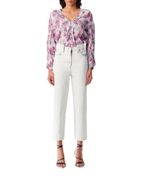 Oralia long-sleeved blouse - Purple & Grey