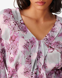 Oralia long-sleeved blouse - Purple & Grey