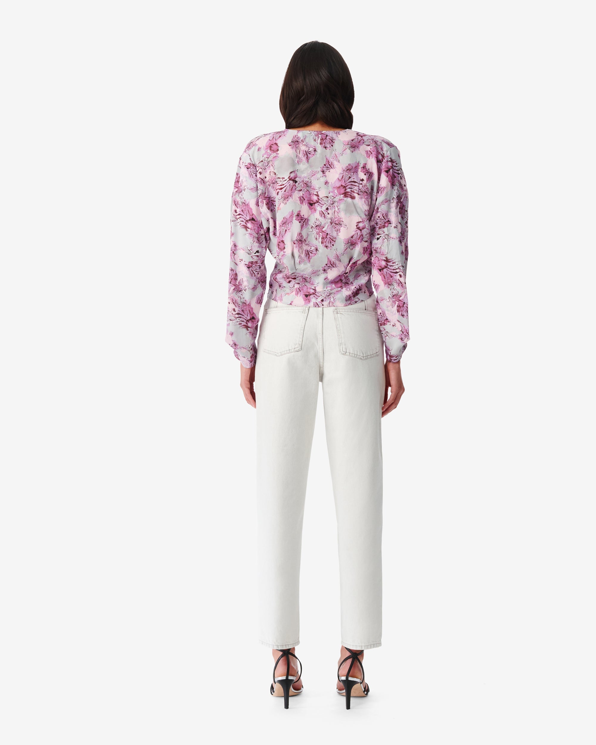 Oralia long-sleeved blouse - Purple & Grey