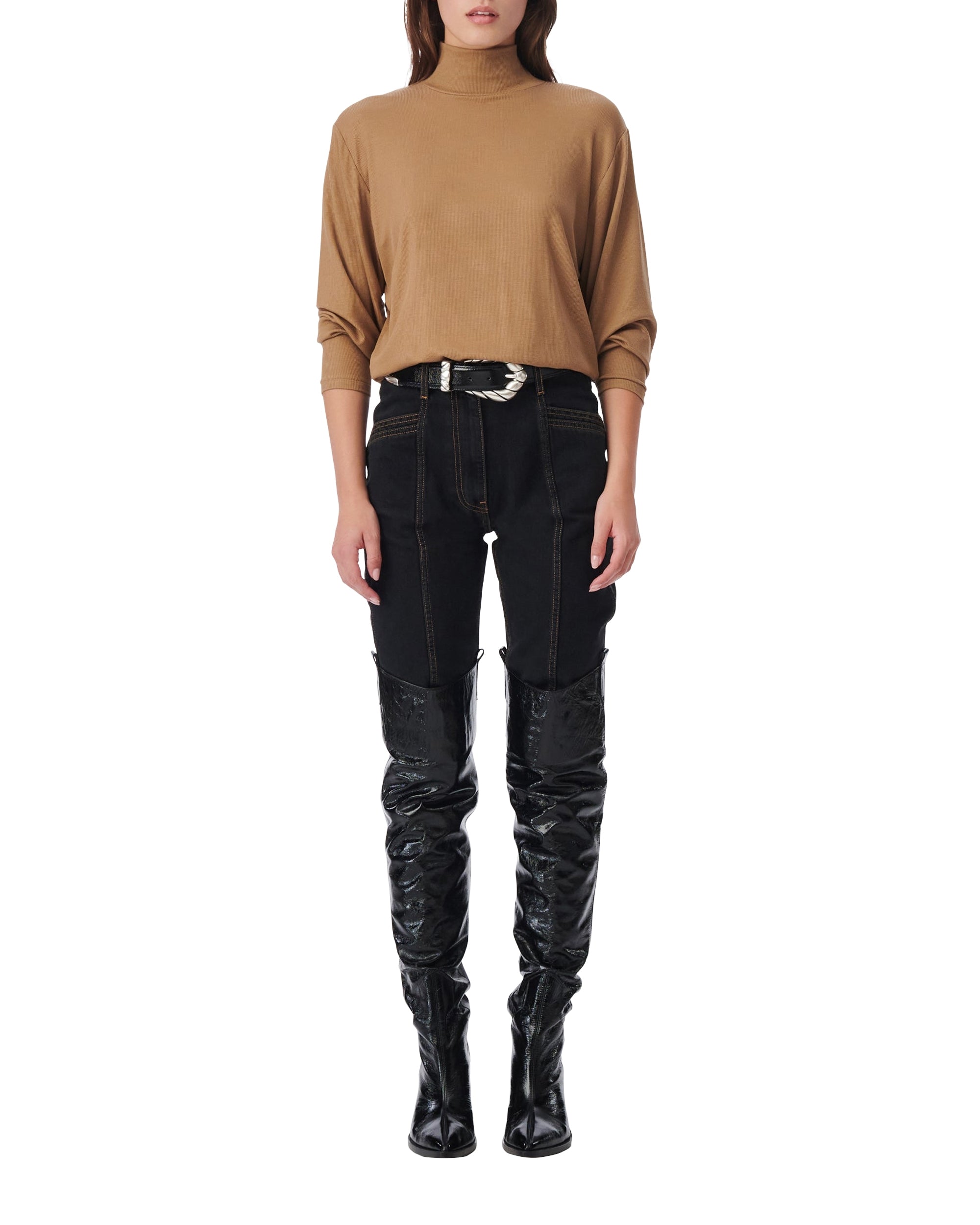 Palo long-sleeved blouse - Caramel Coffee